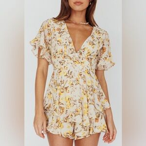 Selfie Leslie Floral Yellow Romper
